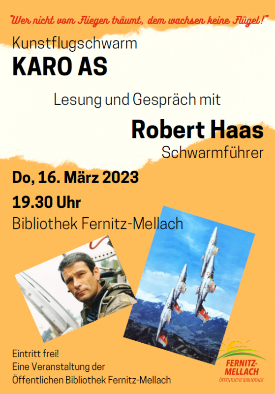 Plakat: KARO AS - Lesung und Gespräch mit Robert Haas