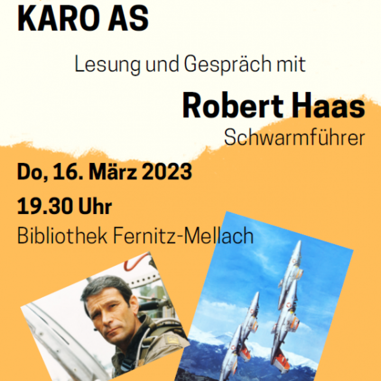 Plakat: KARO AS - Lesung und Gespräch mit Robert Haas